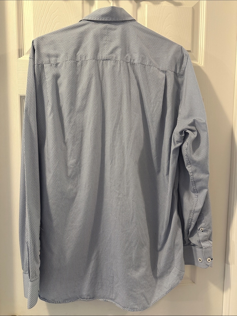 LEO CHEVALIER Designer Men's Light Blue Patterned Button-Down Dress Shirt SZ L - Picture 3 of 13